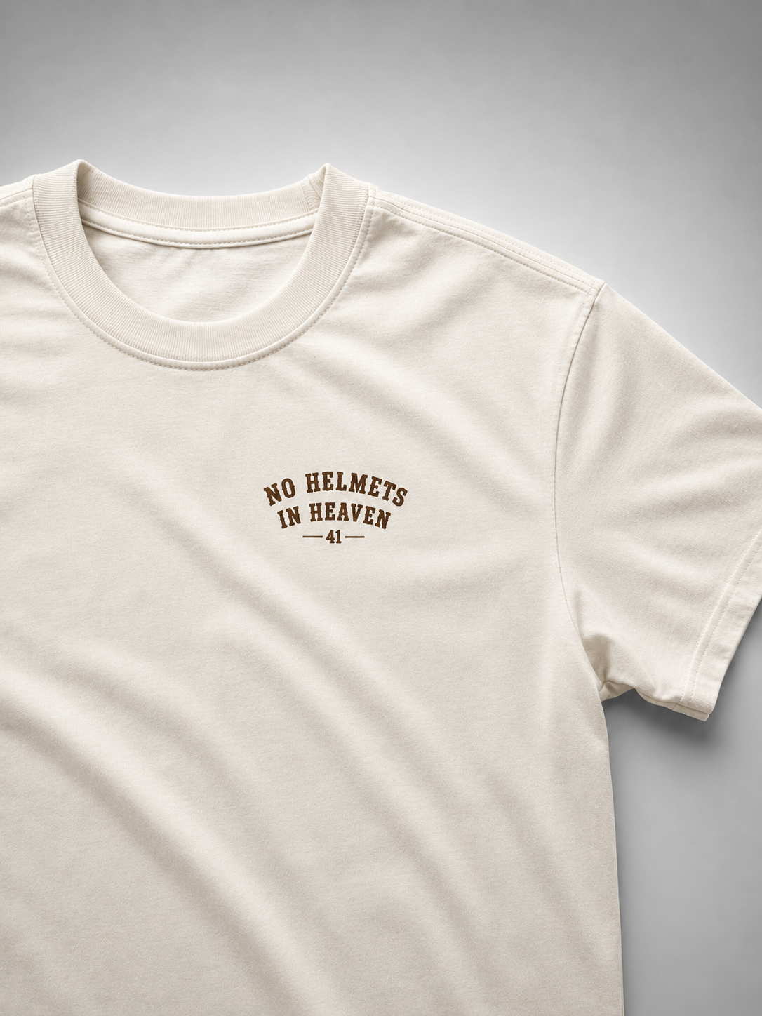 Special Edition No Helmets in Heaven — Oversized Tee in Off White