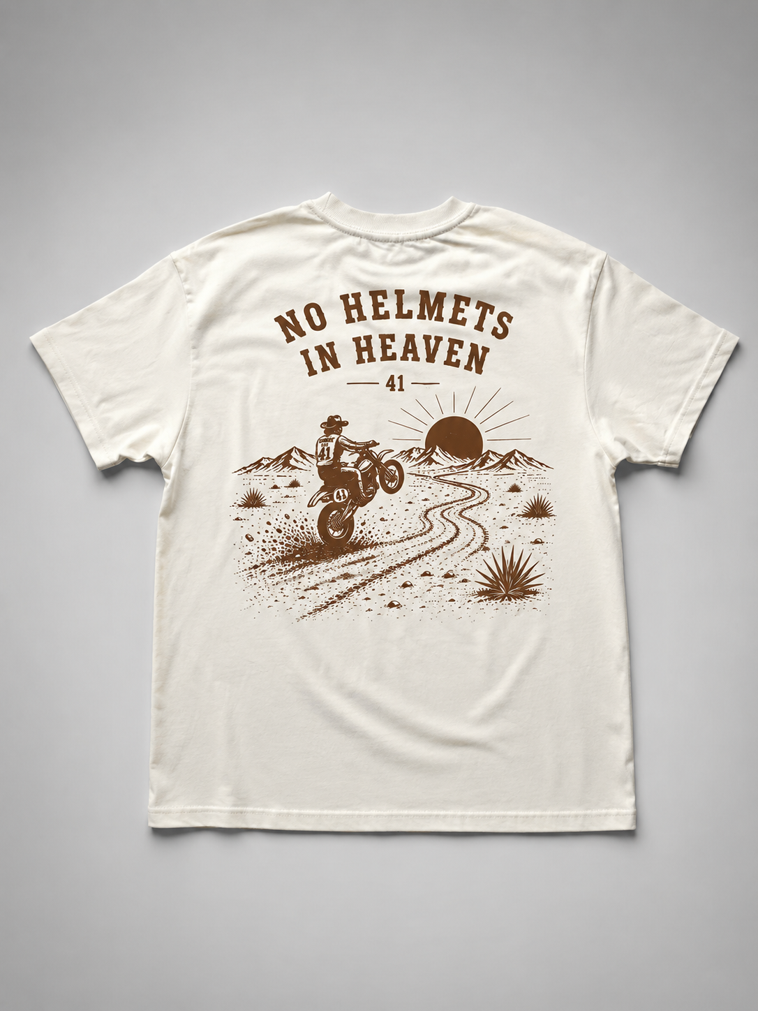 Special Edition No Helmets in Heaven — Oversized Tee in Off White