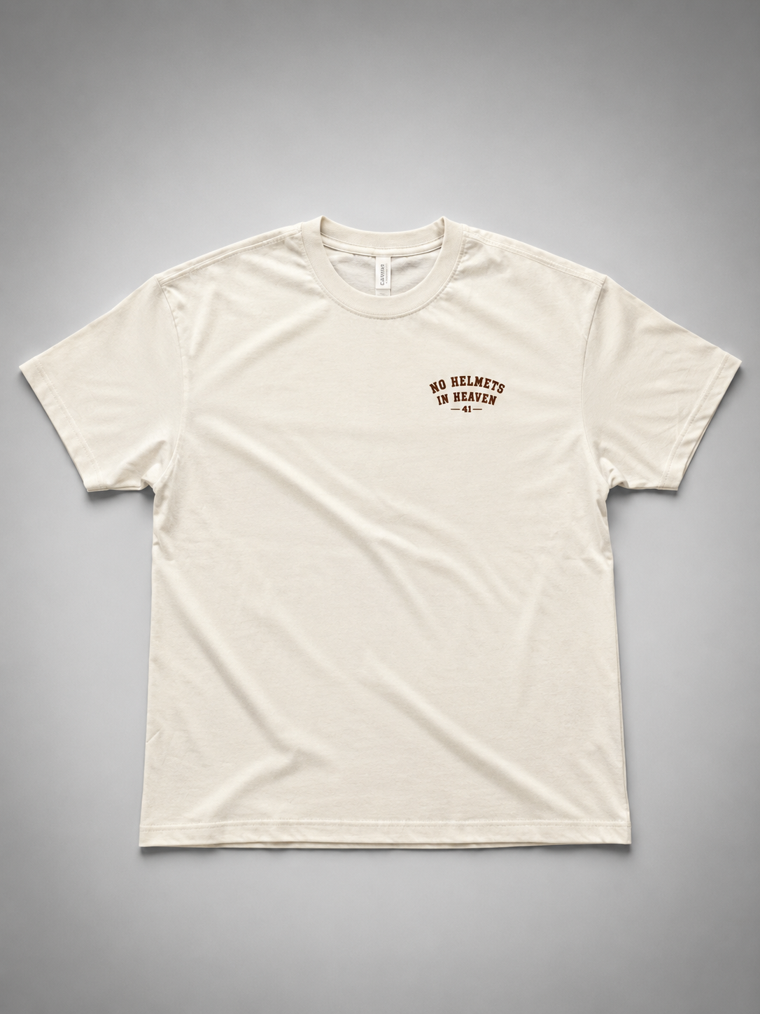 Special Edition No Helmets in Heaven — Oversized Tee in Off White